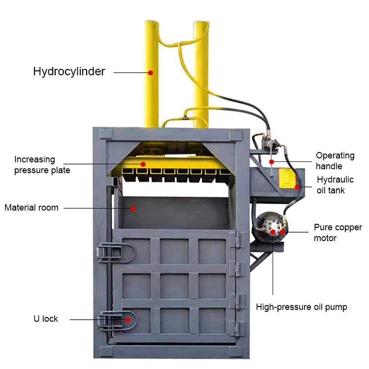 Recycling Baler Machine Hydraulic Compressor Vertical Baler Hydraulic Clothes Tires Baler Machines Hydraulic Cotton Baler Machine