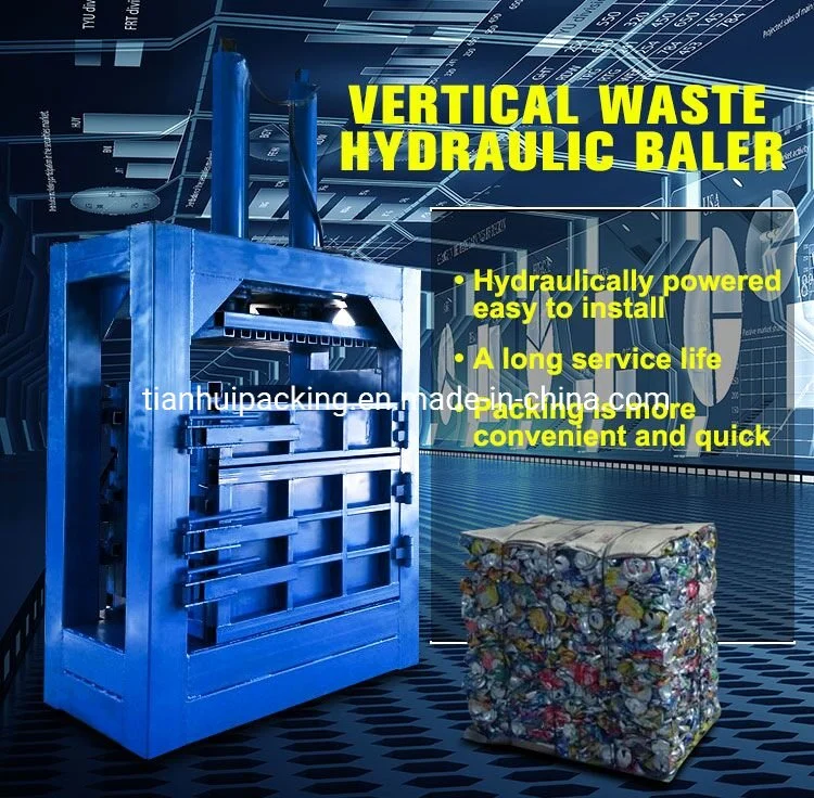 Vertical Hydraulic Cardboard Baling Press Machine Waste Paper Baler Machine Clothes Bale Machine
