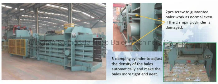 Hello baler brand automatic baler for baling packaging strapping waste paper pulp cardboard carton plastic scrpas hay grass straw metal tyre recycling