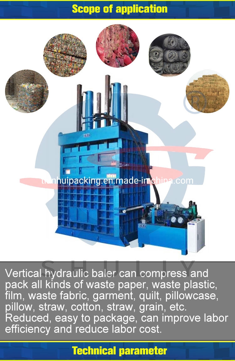 High Quality Hydraulic Baling Press Machine Vertical Cardboard Baler Hydraulic Used Clothings Baler