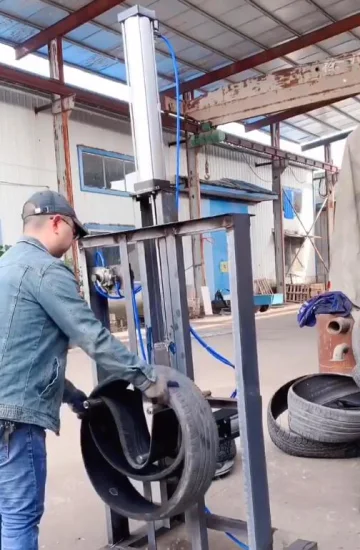 Small Pneumatic Manual Tire Tyre Baler for Sale